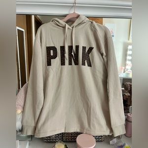 Victoria secret PINK leopard campus fleece hoodie. Size small